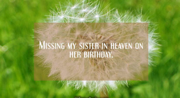 birthday sister in heaven quotes